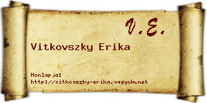 Vitkovszky Erika névjegykártya